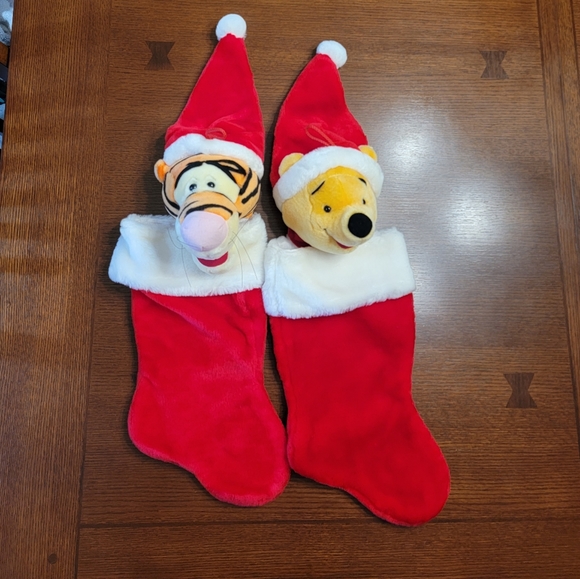 Disney Pooh and Tigger Plush Christmas Stockings - Picture 1 of 8
